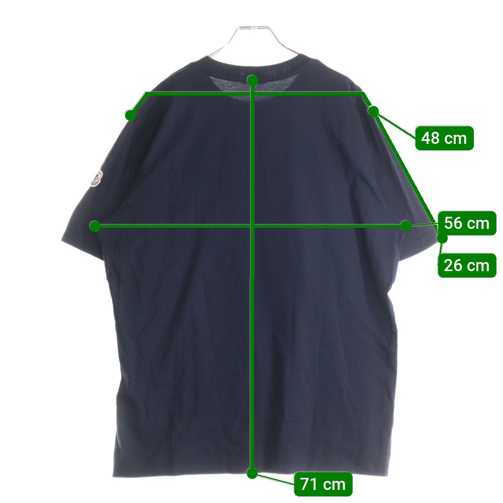 MONCLER(モンクレール) SS TSHIRT K10918C00058 フロントロゴ クルーネック半袖Tシャツカットソー ネイビー