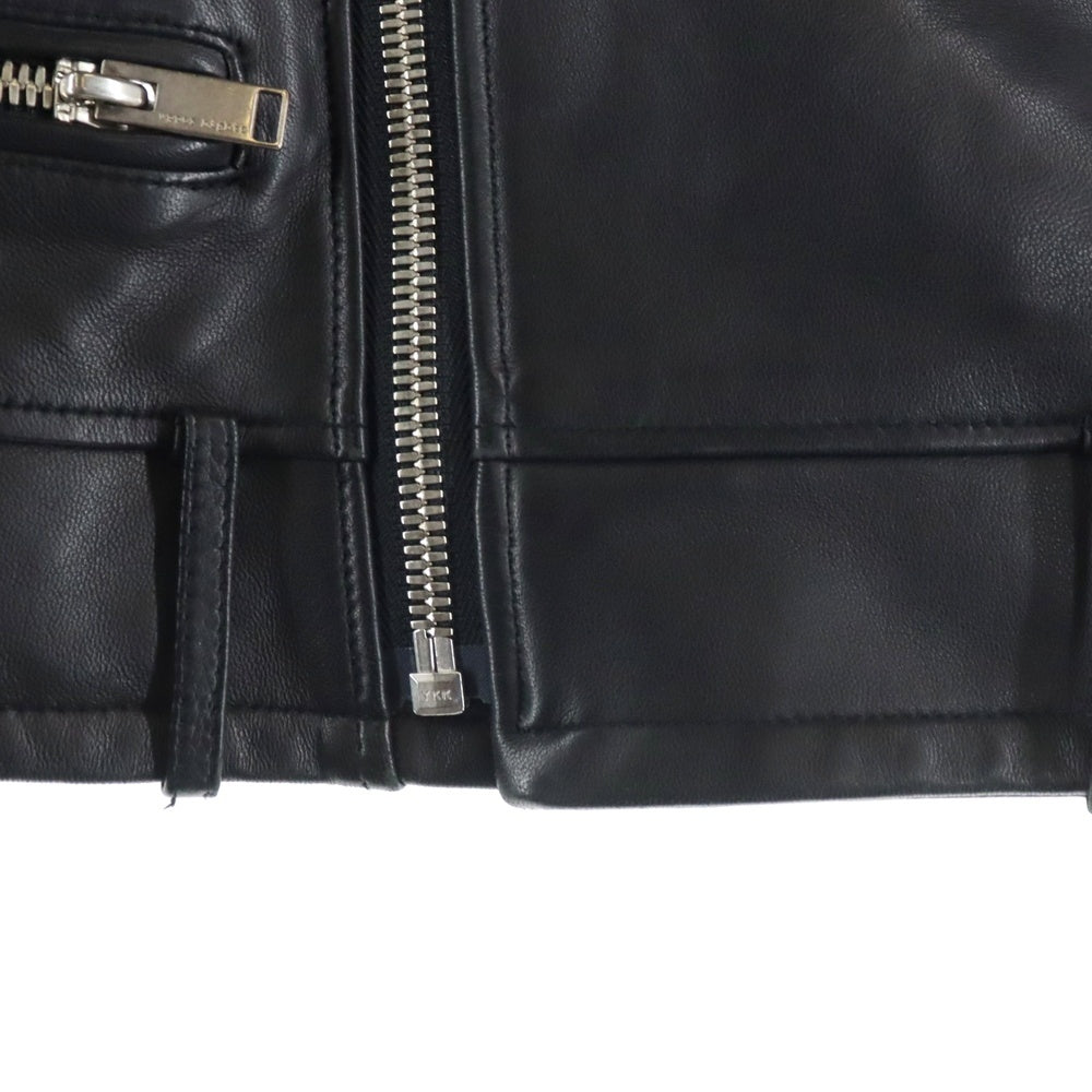 NO BRAND(ノーブランド) UPPER HIGHTS ラムレザー ダブルライダースジャケット ブラック レディース 174LL501