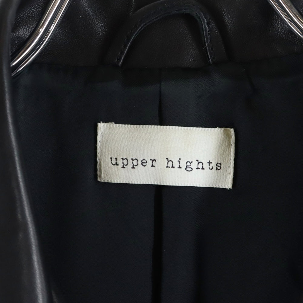 NO BRAND(ノーブランド) UPPER HIGHTS ラムレザー ダブルライダースジャケット ブラック レディース 174LL501