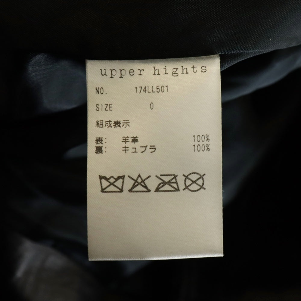 NO BRAND(ノーブランド) UPPER HIGHTS ラムレザー ダブルライダースジャケット ブラック レディース 174LL501