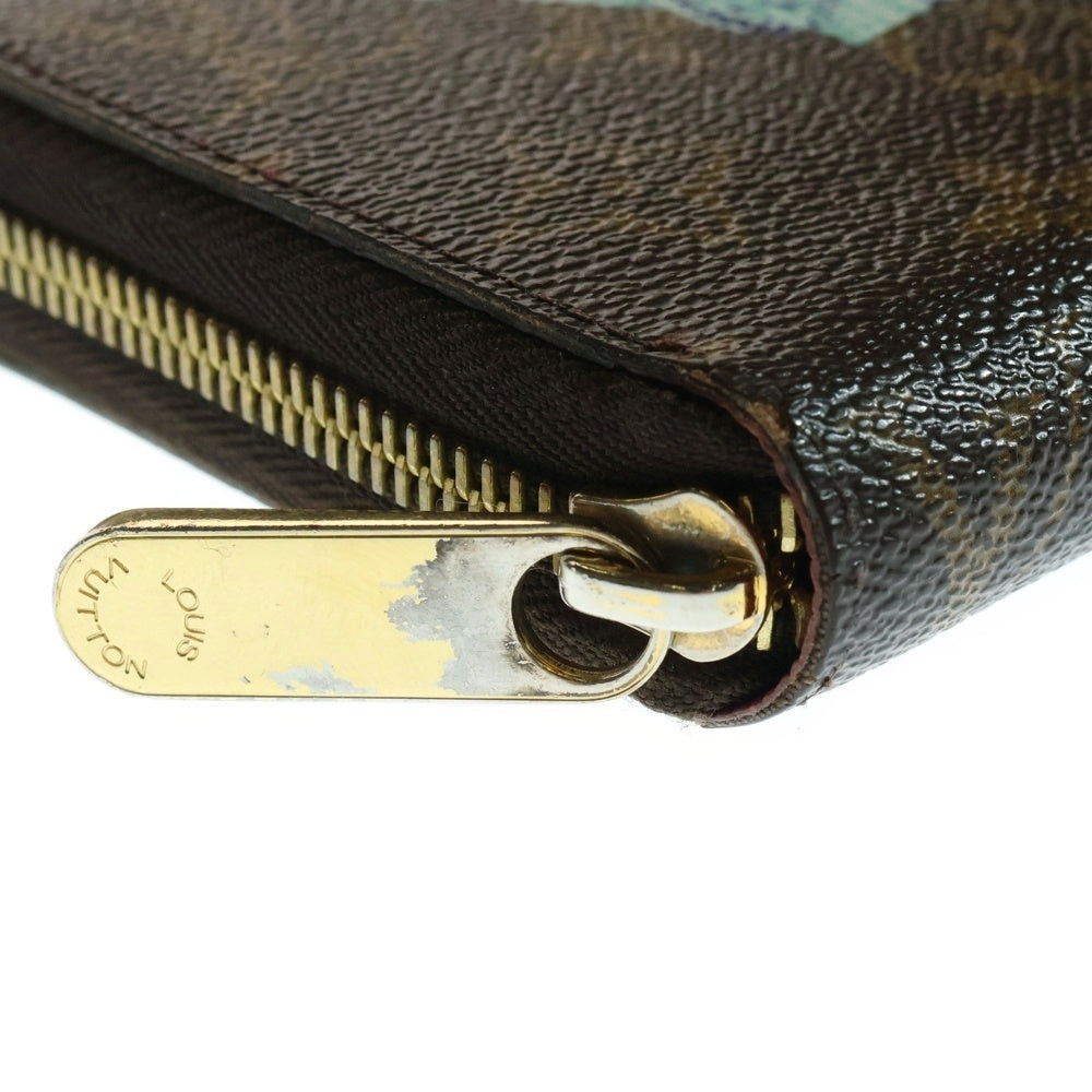 LOUIS VUITTON(ルイヴィトン) モノグラム クルーズマイLVワールドツアー 長財布 ジッピーウォレット ラウンドジップ ロングウォレット レザー ブラウン イニシャル入り