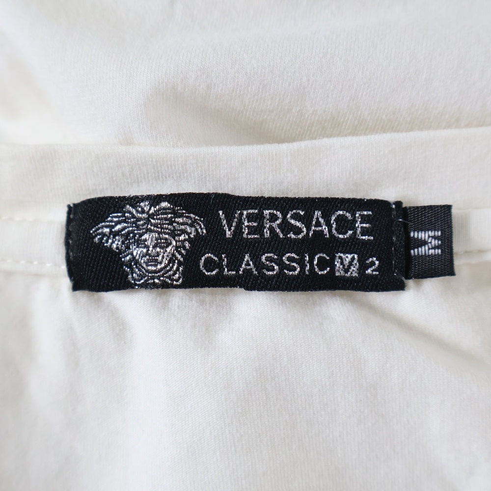 VERSACE(ヴェルサーチ) クラシックV2 花柄 Vネック半袖Tシャツカットソー ホワイト
