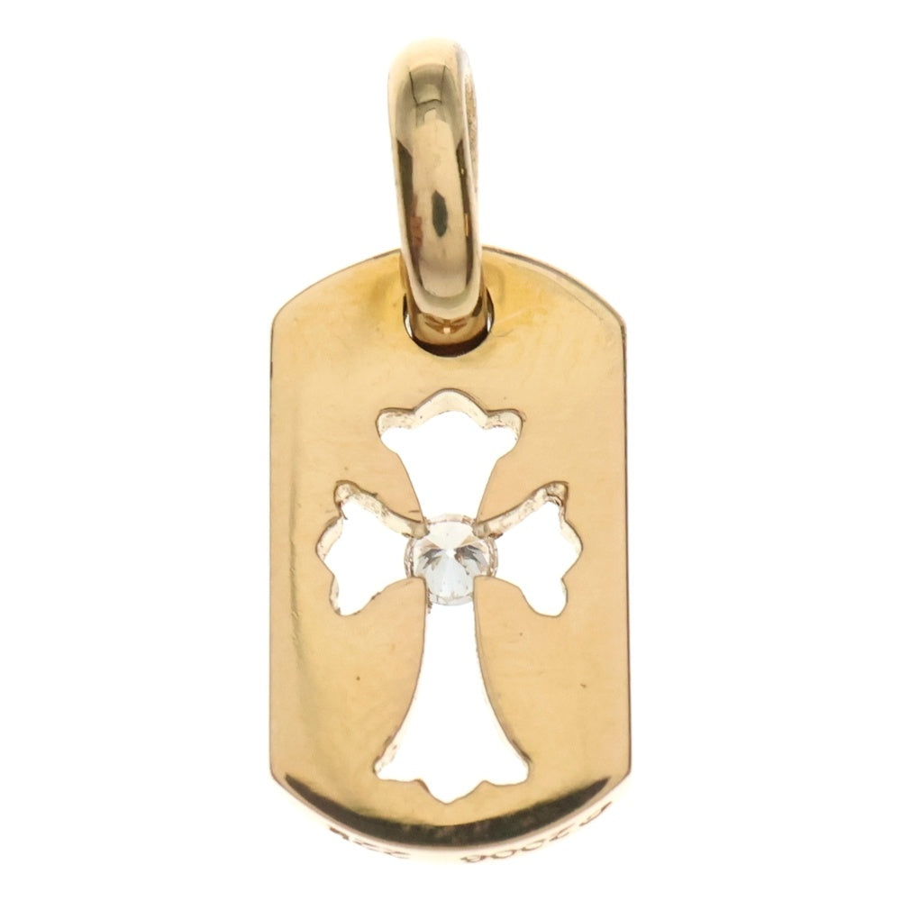 CHROME HEARTS(クロムハーツ) 22K DT TNY CO CRS 1DIA タイニーカットアウトクロス ドッグタグ 1ダイヤ ペンダントトップ ゴールド BCA039