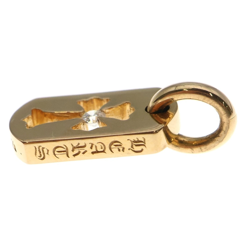 CHROME HEARTS(クロムハーツ) 22K DT TNY CO CRS 1DIA タイニーカットアウトクロス ドッグタグ 1ダイヤ ペンダントトップ ゴールド BCA039