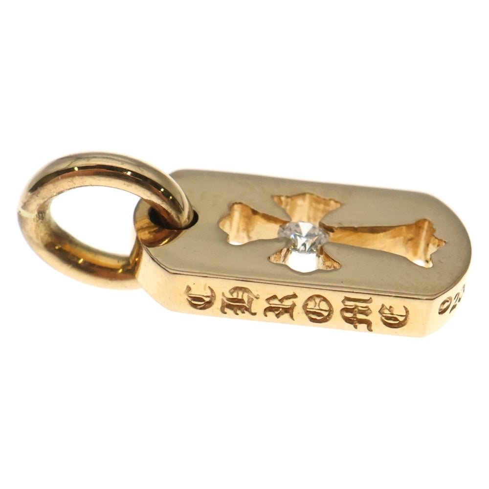 CHROME HEARTS(クロムハーツ) 22K DT TNY CO CRS 1DIA タイニーカットアウトクロス ドッグタグ 1ダイヤ ペンダントトップ ゴールド BCA039