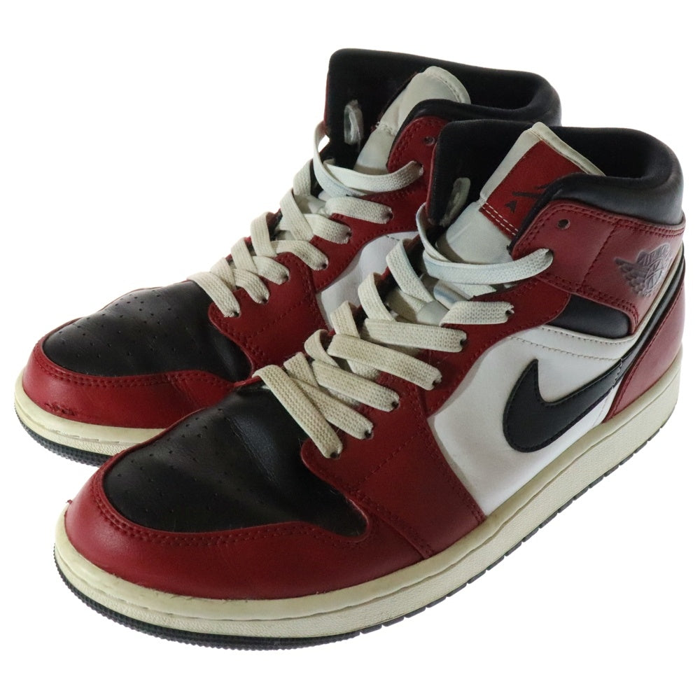 NIKE(ナイキ) AIR JORDAN 1 MID CHICAGO BLACK TOE 554724-069 エアジョーダン1 シカゴ ブラック トゥ ミッドカットスニーカー ブラック/レッド US9.5/27.5cm