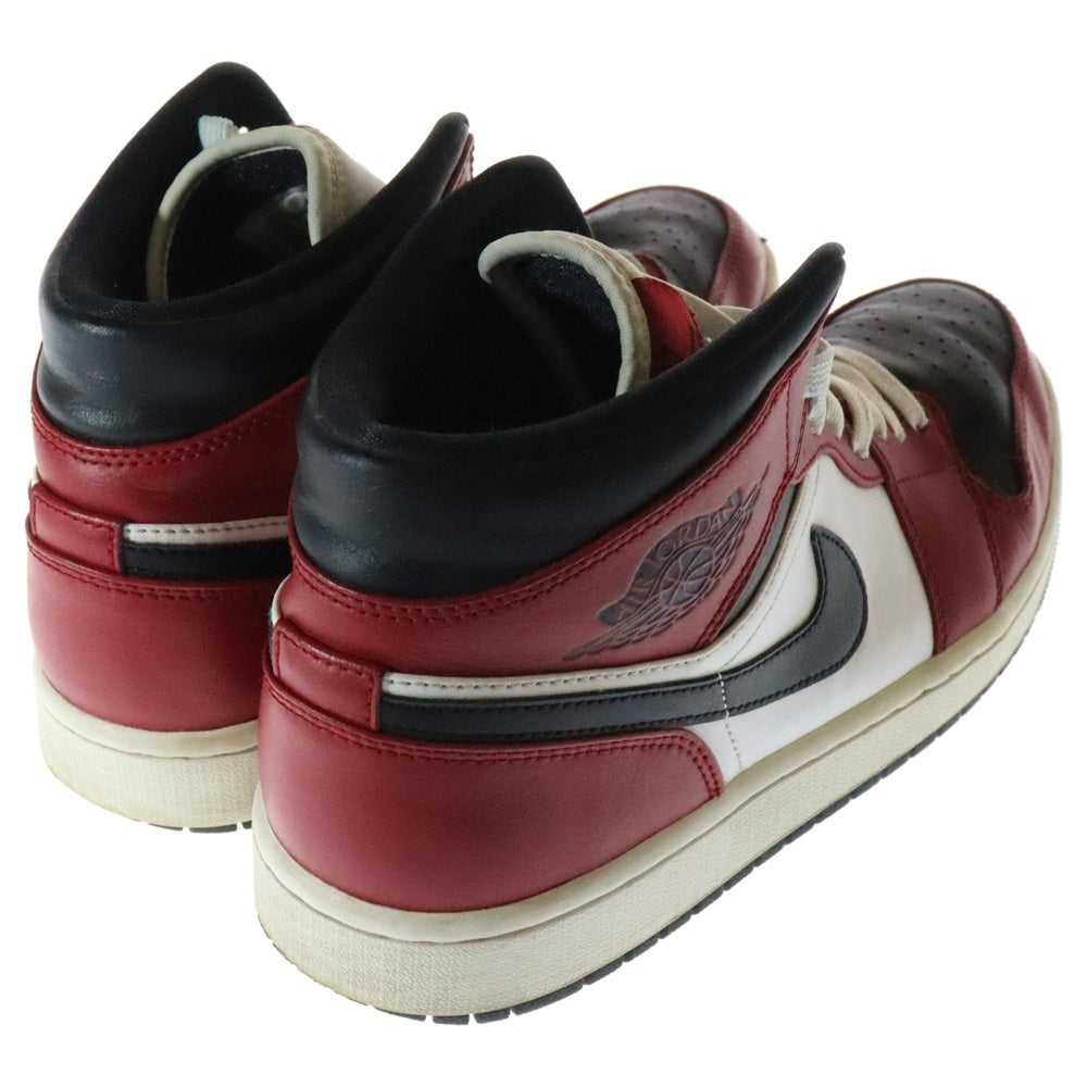 NIKE(ナイキ) AIR JORDAN 1 MID CHICAGO BLACK TOE 554724-069 エアジョーダン1 シカゴ ブラック トゥ ミッドカットスニーカー ブラック/レッド US9.5/27.5cm