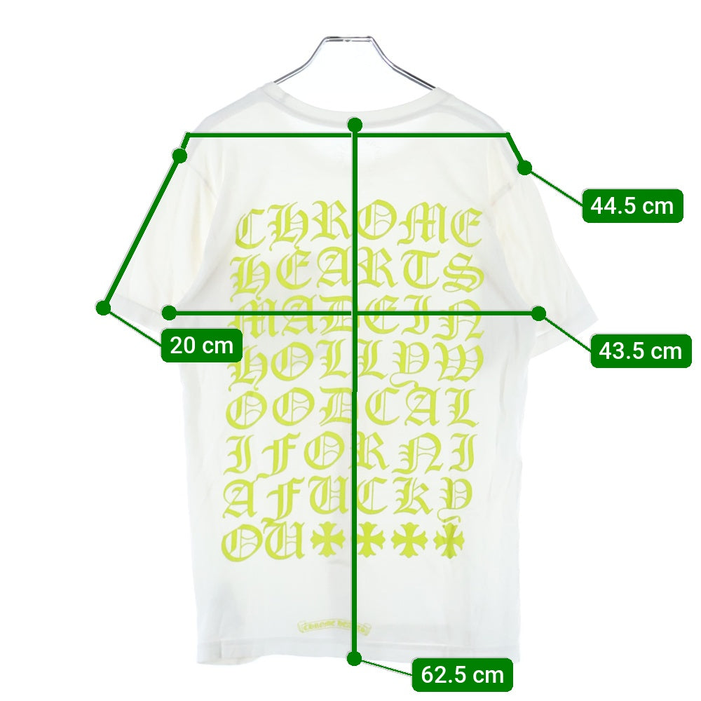 CHROME HEARTS(クロムハーツ) Yellow Made In Hollywood イエロー メイドインハリウッド プリント半袖Tシャツ 半袖カットソー ホワイト
