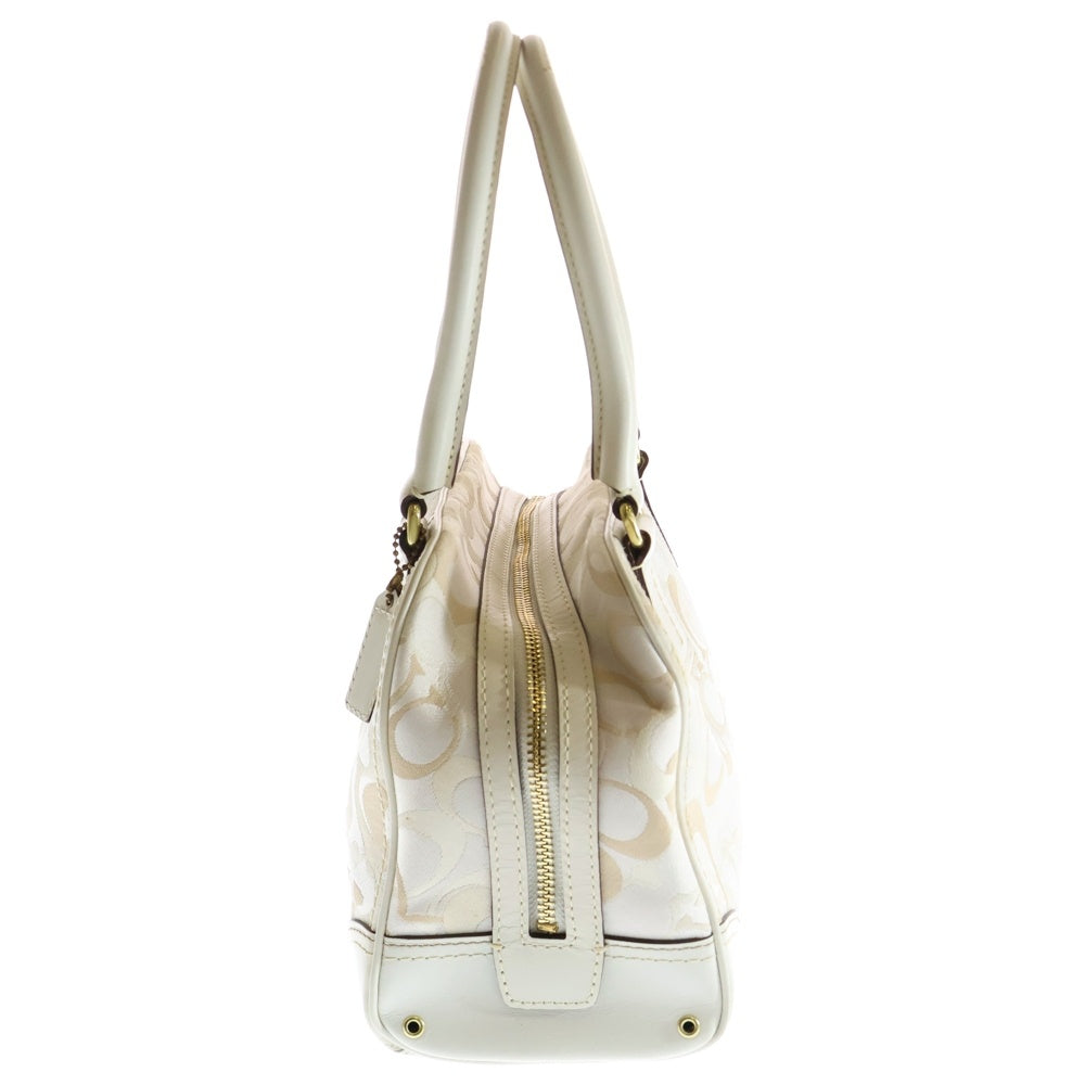 COACH(コーチ) SIGNATURE SATCHEL TOTE BAG L0671-10777 シグネチャー キャンバストートバッグ ホワイト