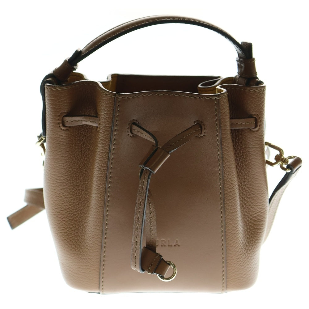 FURLA(フルラ) FURLA MIASTELLA MINI 8050597097534 バケットレザーショルダーバッグ ブラウン レディース