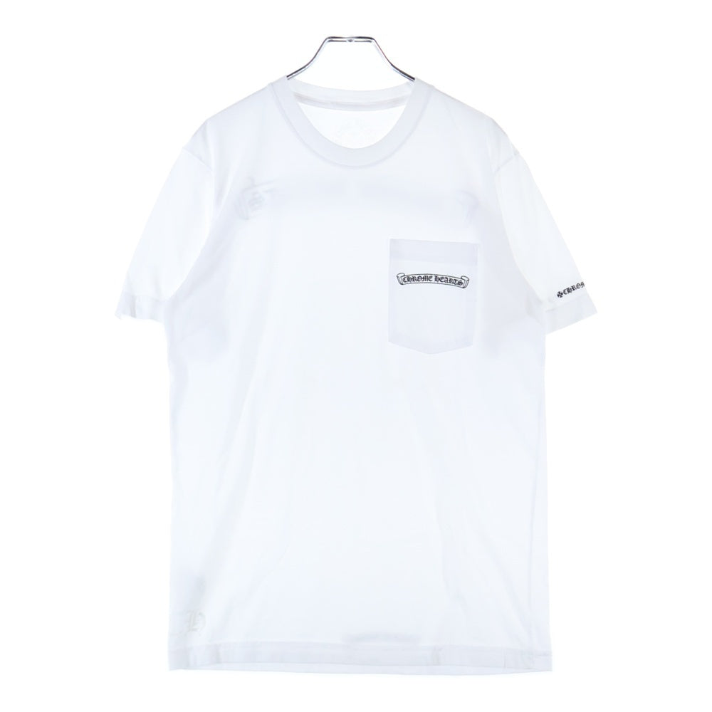 CHROME HEARTS(クロムハーツ) CH T-SHRT スクロールラベルプリント クルーネック半袖Tシャツ カットソー ホワイト