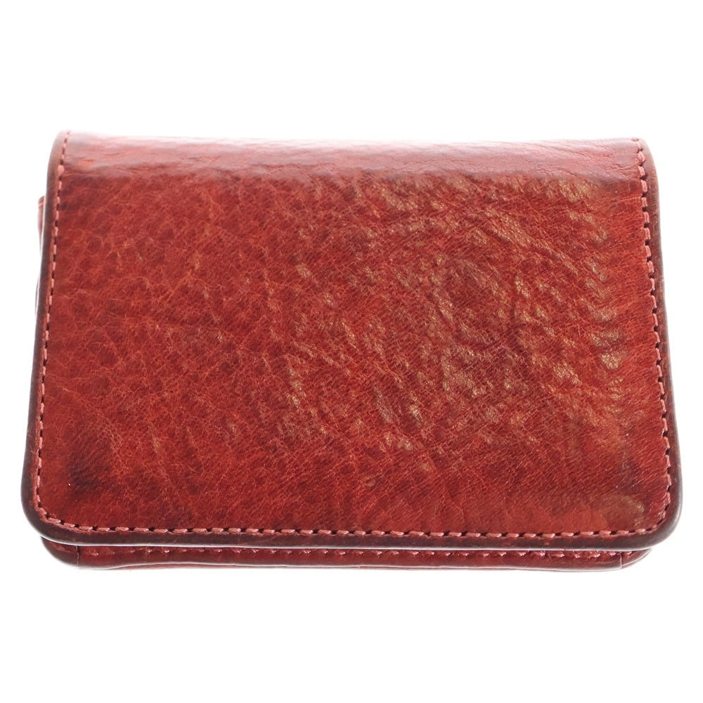 CHROME HEARTS(クロムハーツ) CARD CASE スクロールラベル レザーカードケース レッド