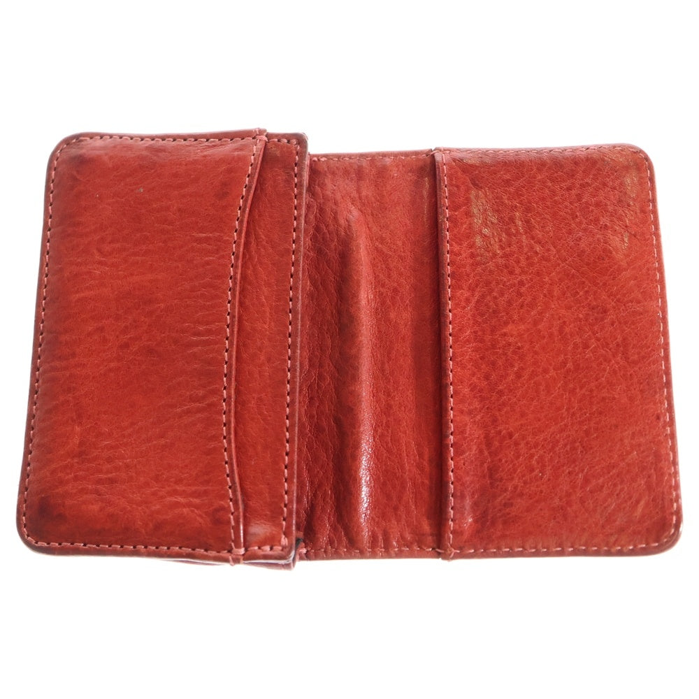 CHROME HEARTS(クロムハーツ) CARD CASE スクロールラベル レザーカードケース レッド