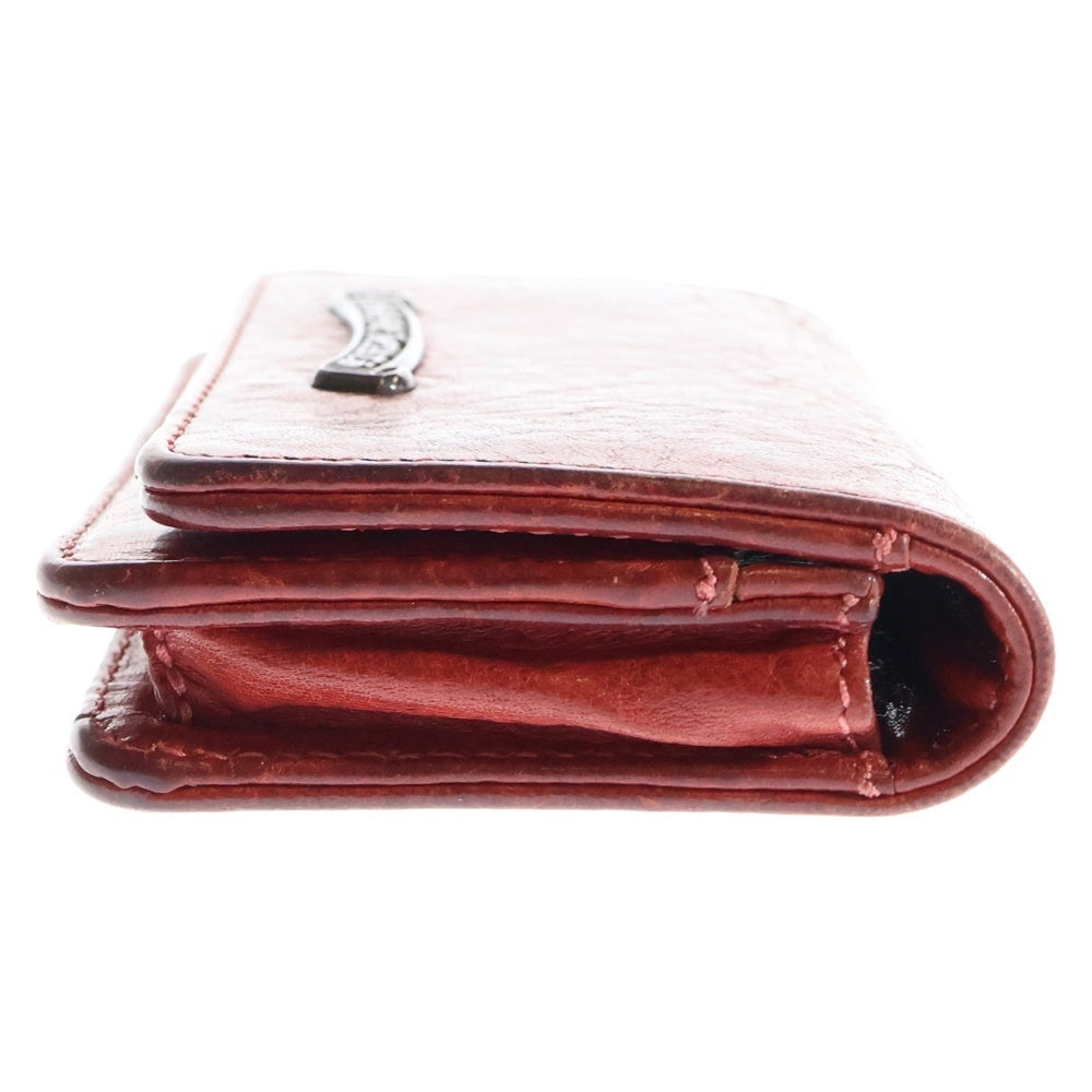 CHROME HEARTS(クロムハーツ) CARD CASE スクロールラベル レザーカードケース レッド