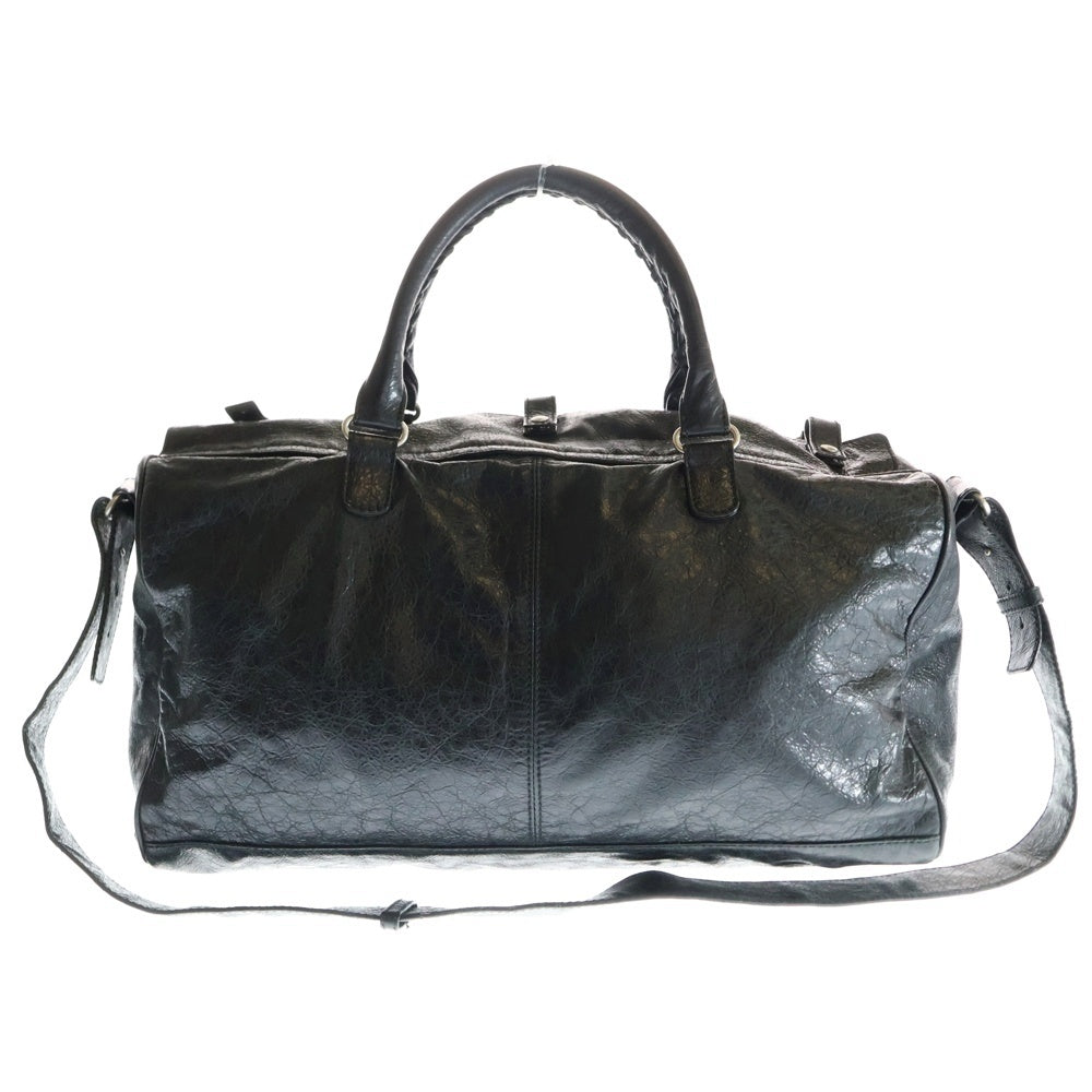 BALENCIAGA(バレンシアガ) SQUASH Boston Bag 285702 スクワッシュ レザー ボストンバッグ ショルダーバッグ ブラック
