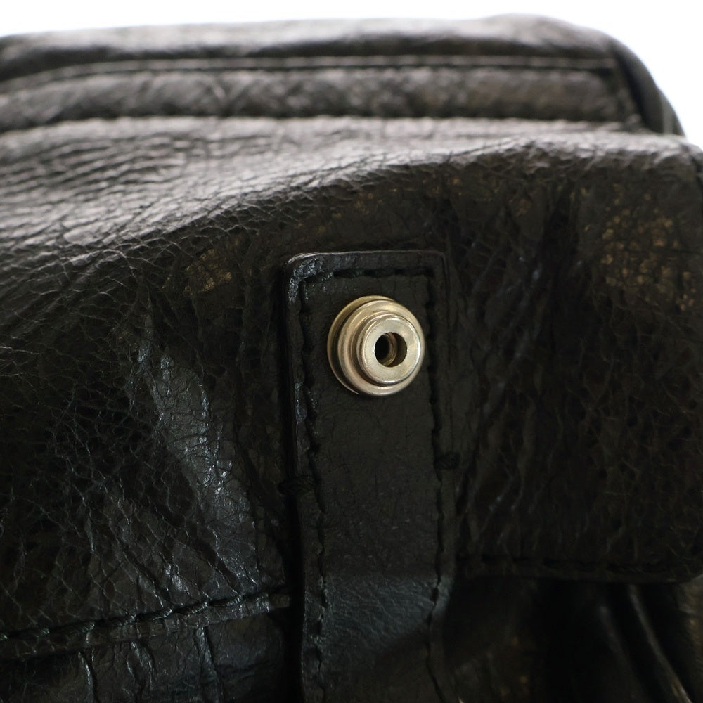 BALENCIAGA(バレンシアガ) SQUASH Boston Bag 285702 スクワッシュ レザー ボストンバッグ ショルダーバッグ ブラック