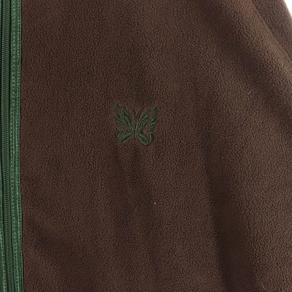 Needles(ニードルス) ×BEAMS FLEECE JACKET ビームス ロゴ刺繍ジップアップフリースジャケット ボアジャケット ブラウン GL221