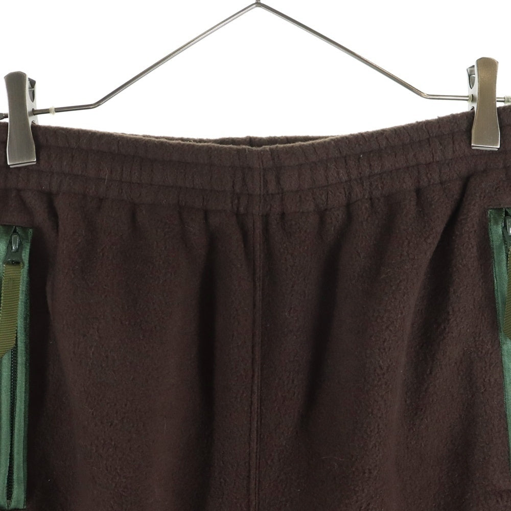 Needles(ニードルス) ×BEAMS FLEECE PANTS ビームス ロゴ刺繍フリースパンツ ブラウン LQ371