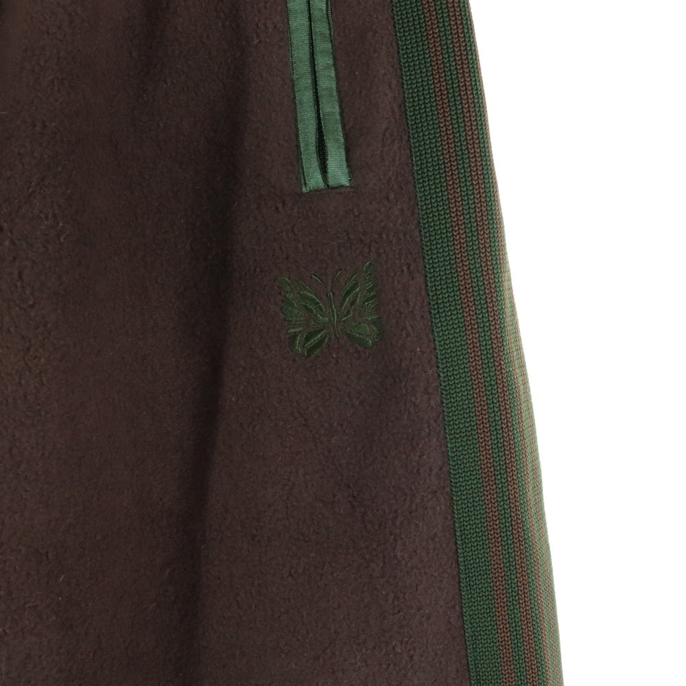 Needles(ニードルス) ×BEAMS FLEECE PANTS ビームス ロゴ刺繍フリースパンツ ブラウン LQ371