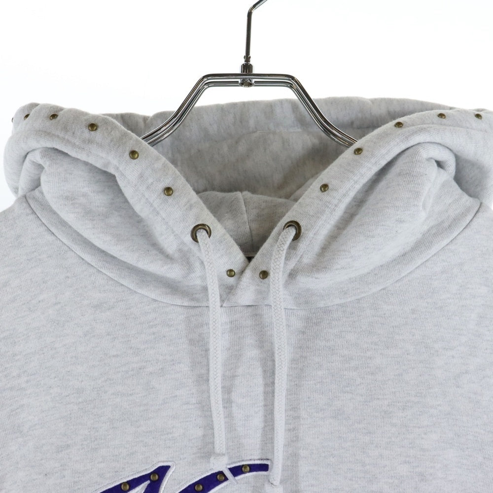 X-LARGE(エクストララージ) FRONT LOGO HOODIE フロントロゴ刺繍プルオーバースウェットパーカー フーディー グレー 101244012019