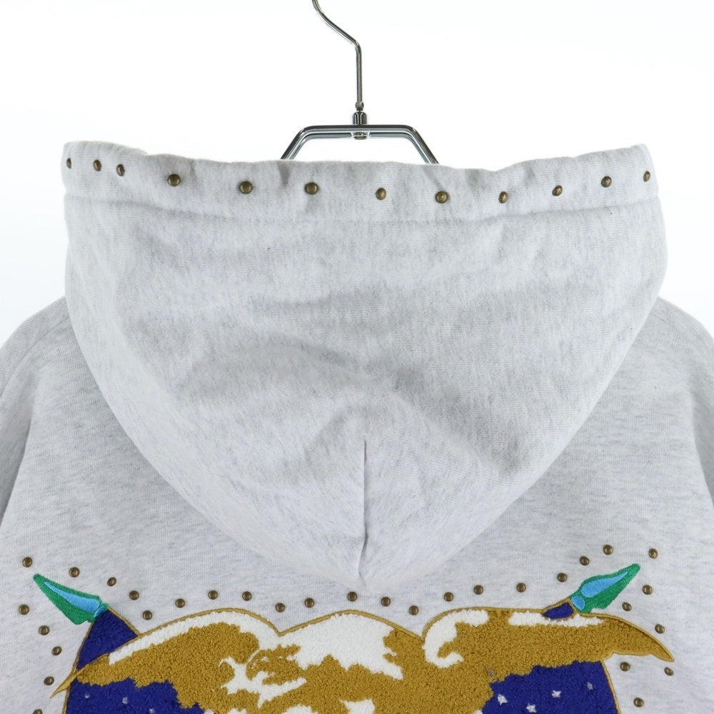 X-LARGE(エクストララージ) FRONT LOGO HOODIE フロントロゴ刺繍プルオーバースウェットパーカー フーディー グレー 101244012019