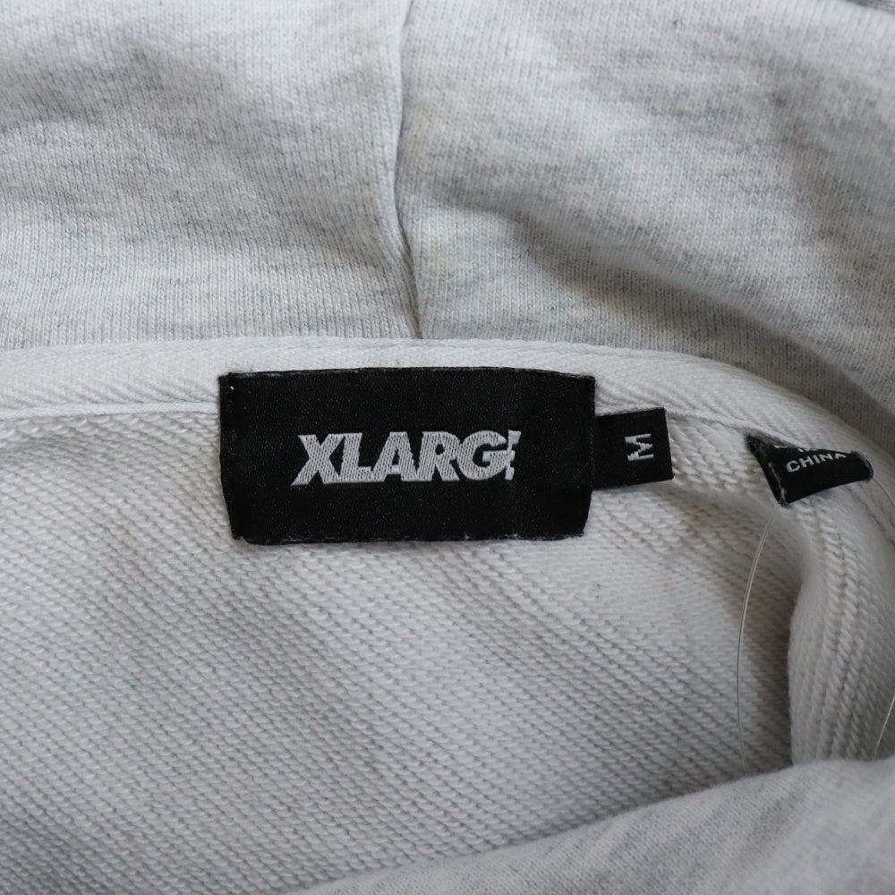 X-LARGE(エクストララージ) FRONT LOGO HOODIE フロントロゴ刺繍プルオーバースウェットパーカー フーディー グレー 101244012019