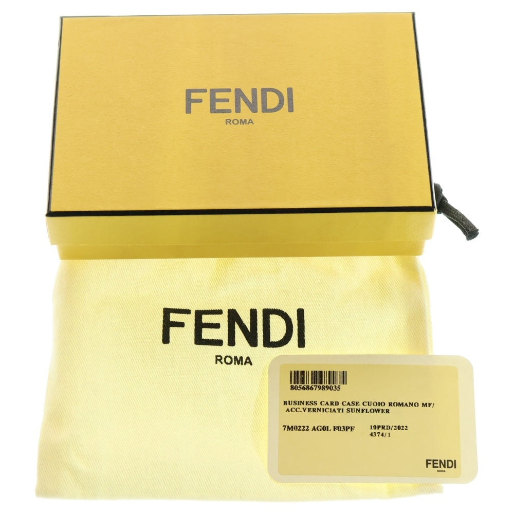 FENDI(フェンディ) 二つ折りロゴカードケース レザー イエロー 7M0222