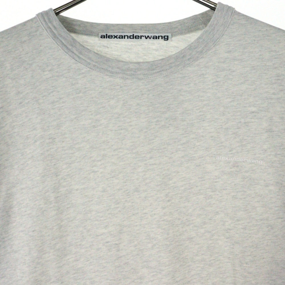 ALEXANDER WANG(アレキサンダーワン) フロントワンポイントロゴプリント クルーネック長袖Tシャツカットソー ロンT グレー UCC3211013