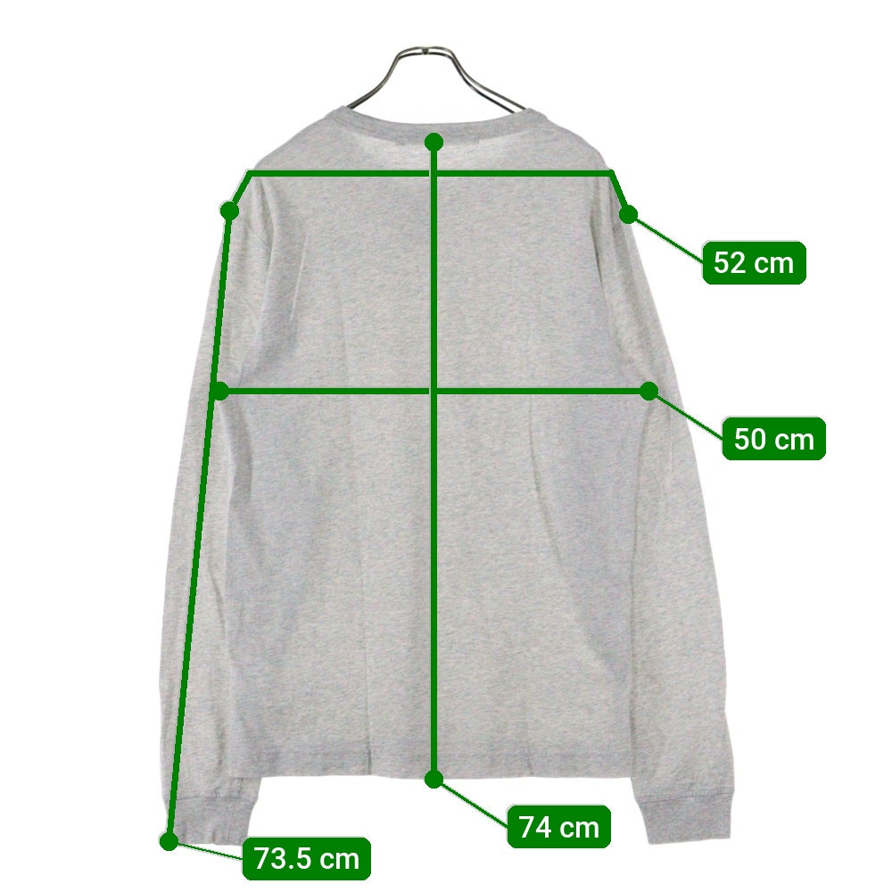 ALEXANDER WANG(アレキサンダーワン) フロントワンポイントロゴプリント クルーネック長袖Tシャツカットソー ロンT グレー UCC3211013
