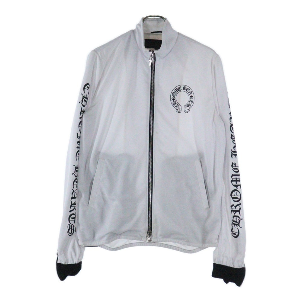 CHROME HEARTS(クロムハーツ) Track Jacket トラックジャケット ダガージップ レザー切替 アームロゴプリント ホースシュープリント ホワイト