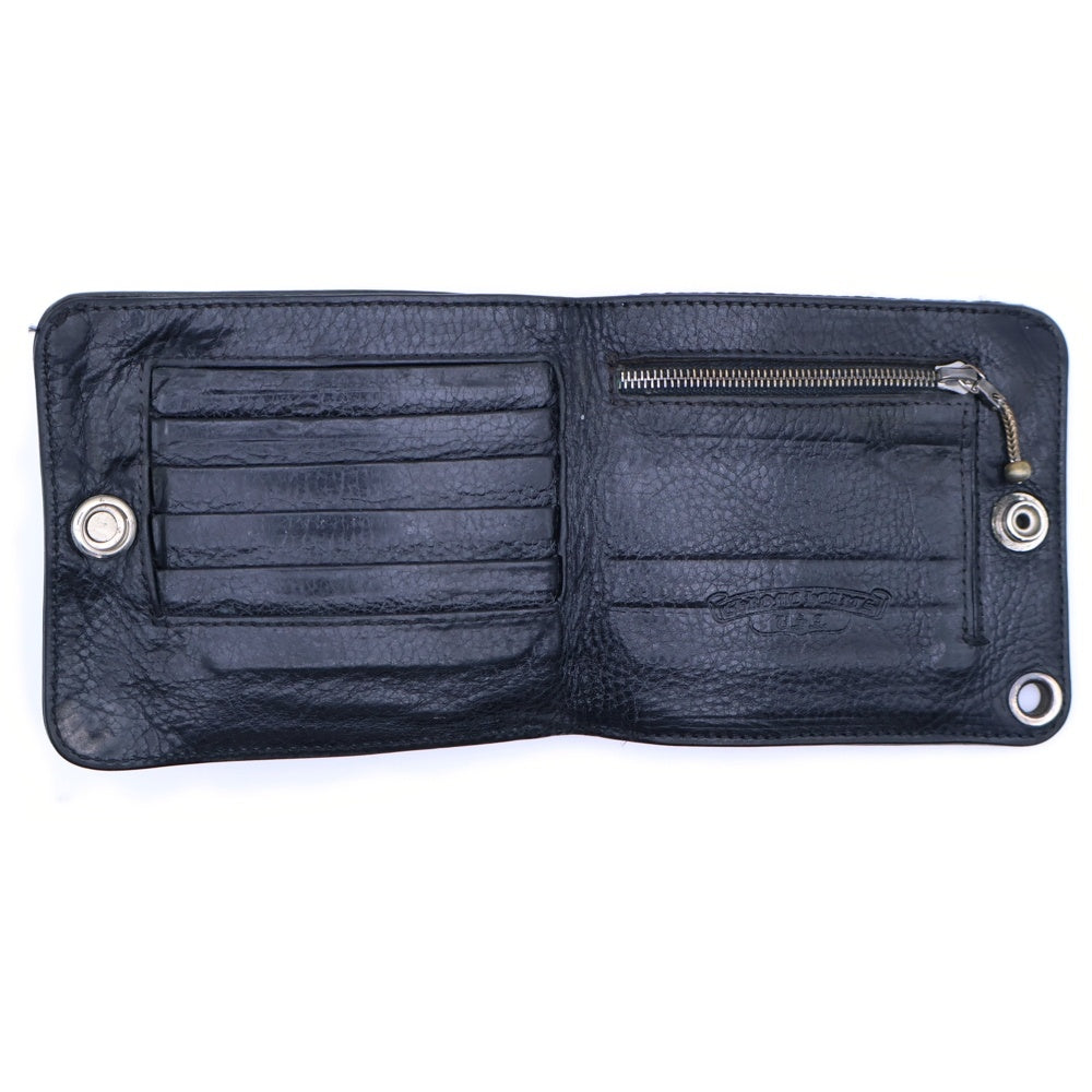 CHROME HEARTS(クロムハーツ) 1SNAP 1スナップ クロス ボールボタン レザーウォレット 財布 ブラック BCA361