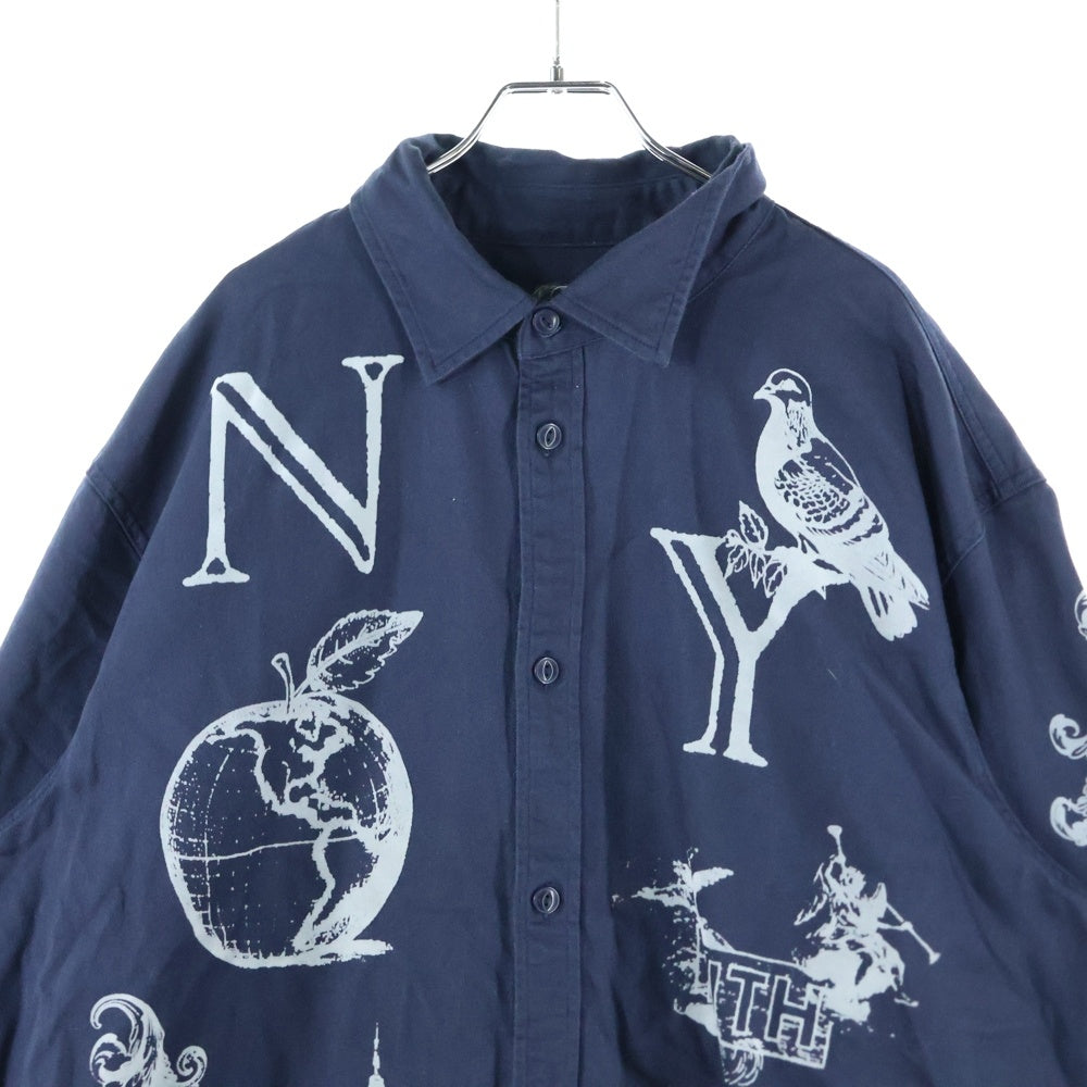 KITH(キス) NY Symbols Graphic Apollo Shirt 25‐050‐060‐0022-3‐0 NYシンボル グラフィック アポロ 長袖シャツ ネイビー