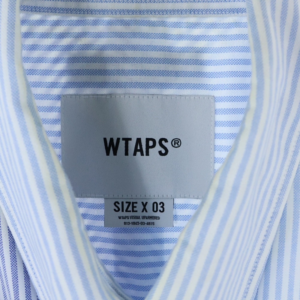 WTAPS(ダブルタップス) OXFORD Stripe L/S Shirt 251TQDT-SHM05 オックスフォード ストライプ 長袖シャツ ブルー