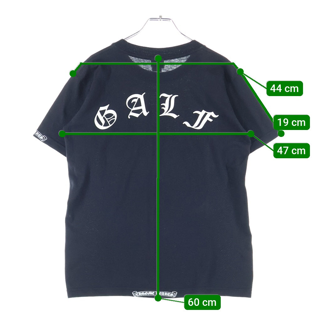 CHROME HEARTS(クロムハーツ) OLD GALF バックプリント クルーネック半袖Tシャツカットソー ブラック