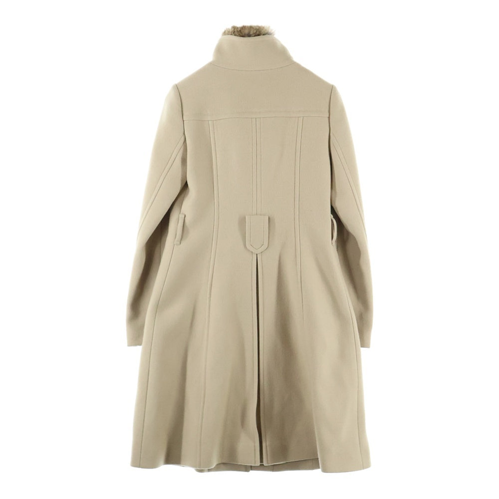BURBERRY BLUE LABEL(バーバリーブルーレーベル) 裏地チェック ウールロングコート ファーコート レディース ベージュ E1B28-899-40