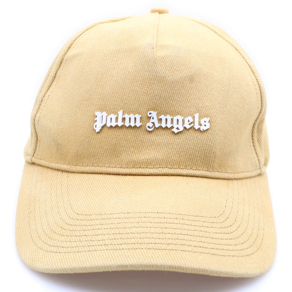 Palm Angels(パームエンジェルス) ロゴ刺繍ベースボールキャップ 帽子 PMLB052F22FAB001 ベージュ