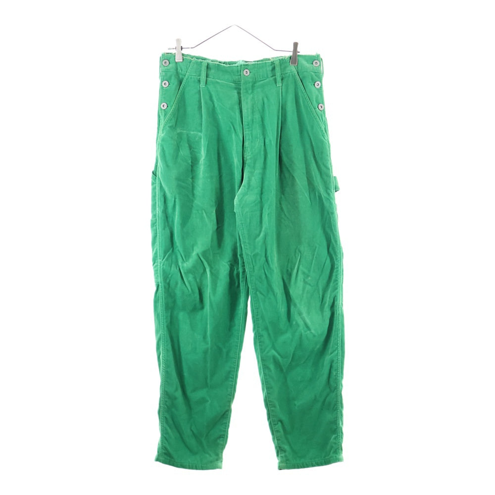 doublet(ダブレット) 21AW CUT OFF VELVET PANTS 21AW09PT156 カットオフベルベットパンツ グリーン