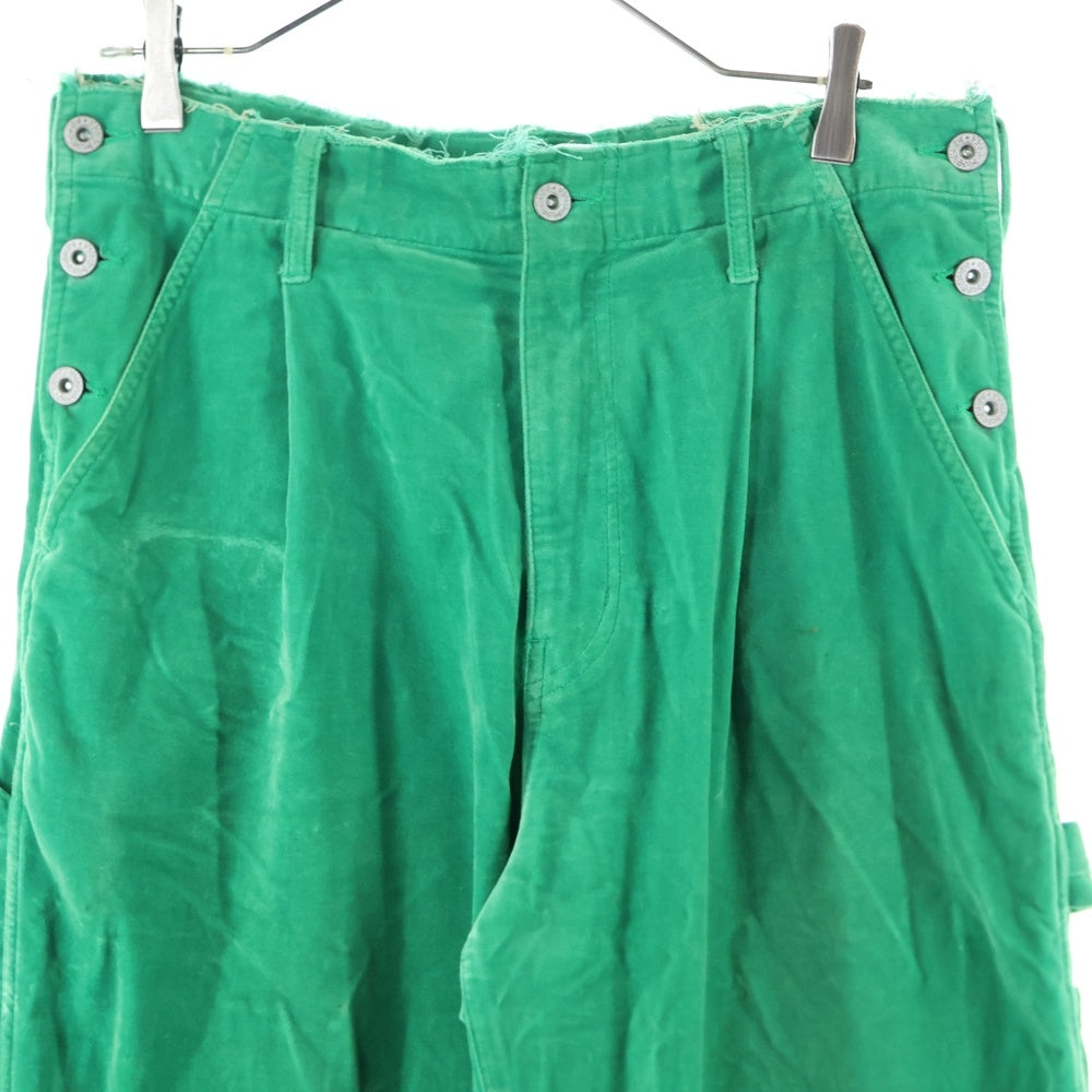 doublet(ダブレット) 21AW CUT OFF VELVET PANTS 21AW09PT156 カットオフベルベットパンツ グリーン