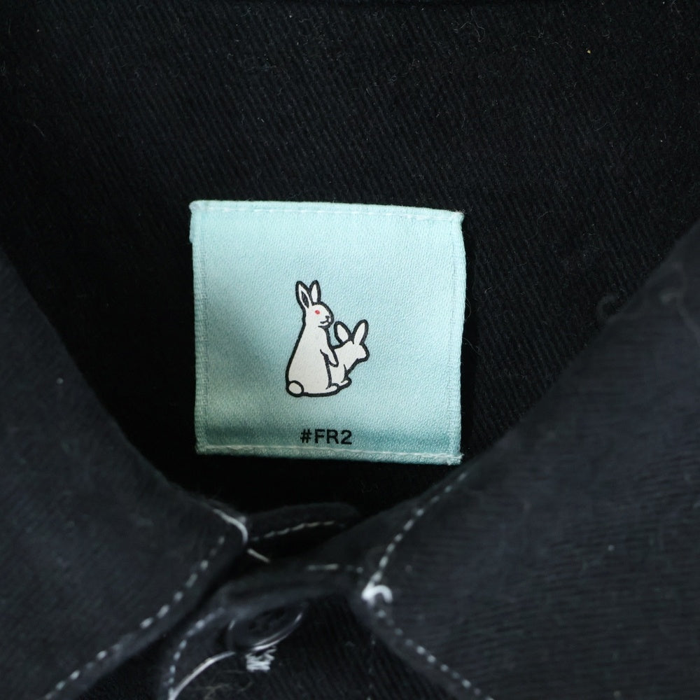 FR2(エフアールツー) ロゴ刺繍 長袖シャツジャケット FRS029 ブラック