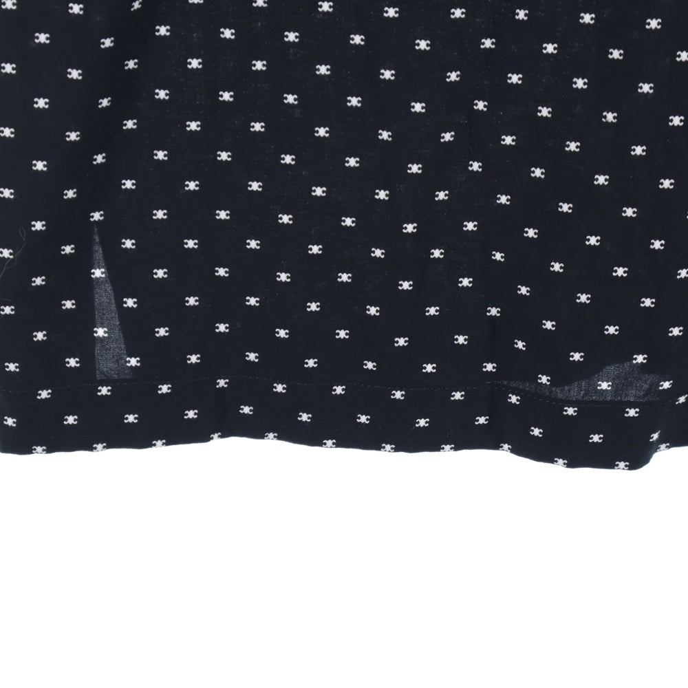 CELINE(セリーヌ) 24SS マイクロトリオンフプリント半袖シャツ オープンカラーシャツ 2C946313V.38CE ブラック