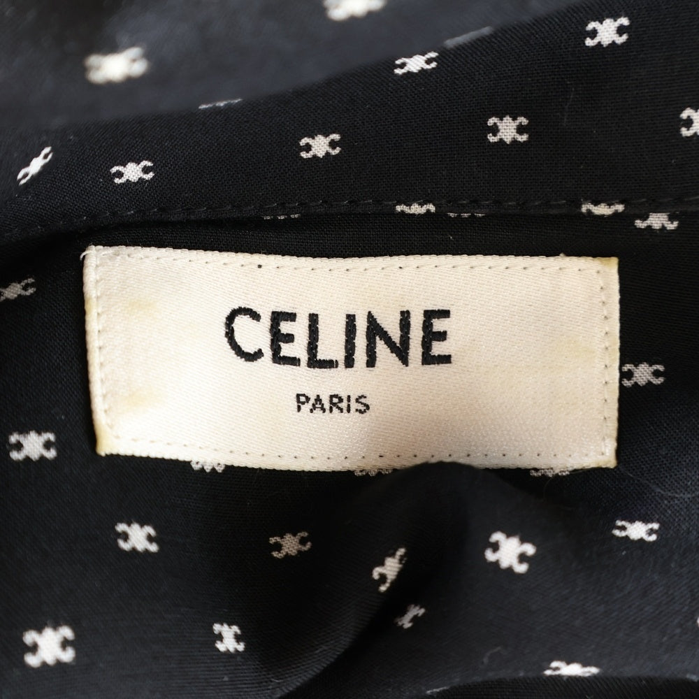 CELINE(セリーヌ) 24SS マイクロトリオンフプリント半袖シャツ オープンカラーシャツ 2C946313V.38CE ブラック