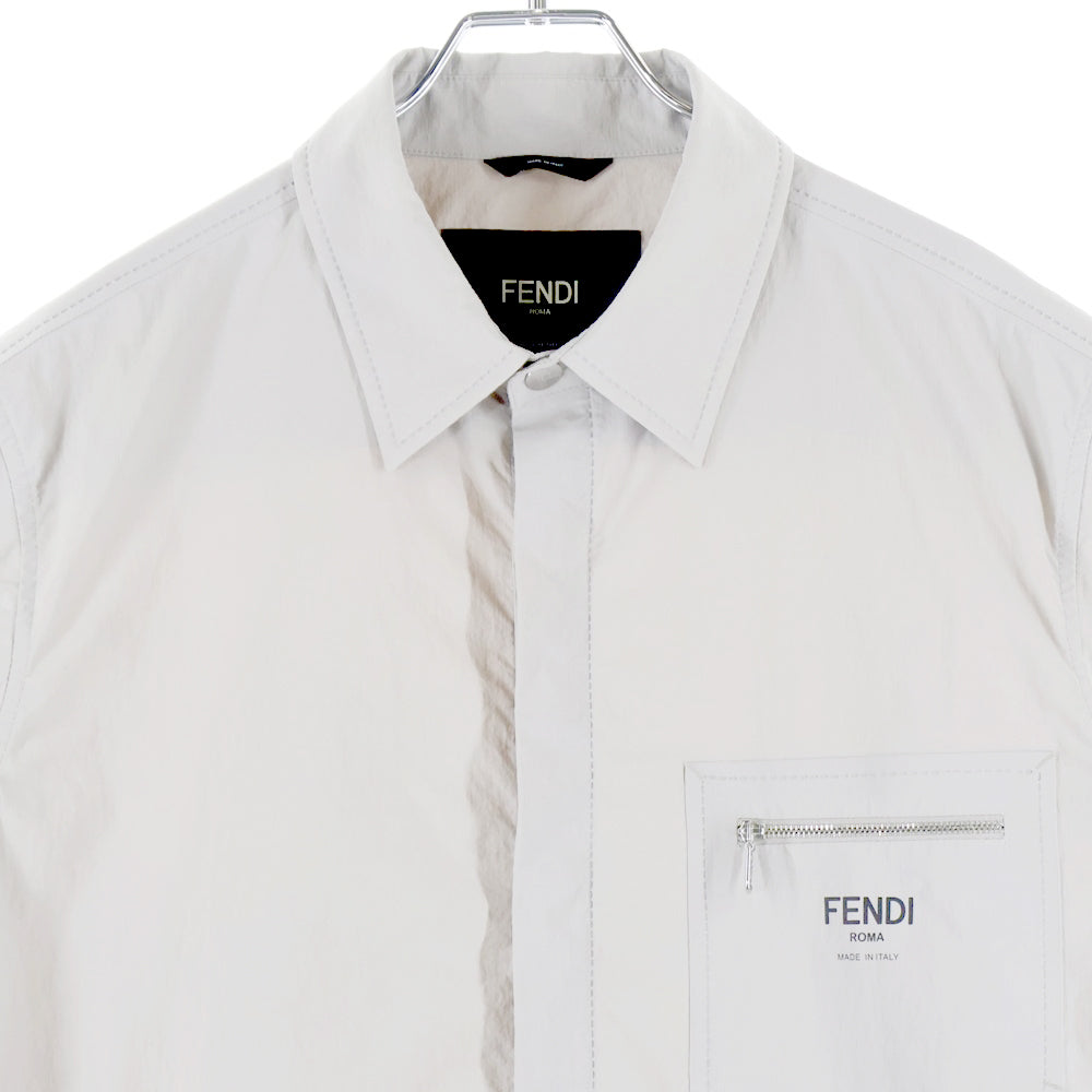 FENDI(フェンディ) ロゴプリントナイロン半袖シャツ FW1251 A078 ベージュ