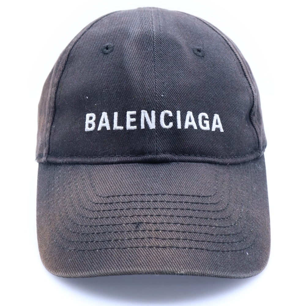 BALENCIAGA(バレンシアガ) 17AW ロゴ刺繍ベースボールキャップ 帽子 ブラック