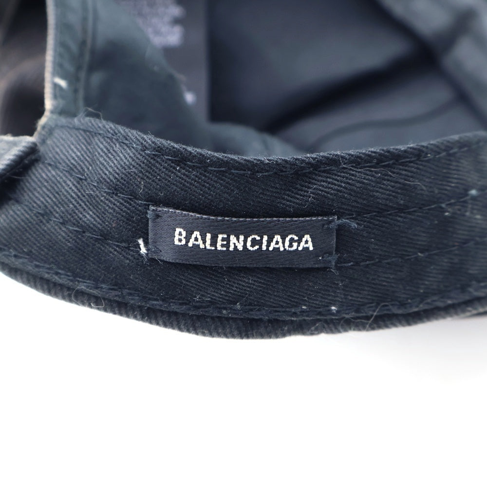 BALENCIAGA(バレンシアガ) 17AW ロゴ刺繍ベースボールキャップ 帽子 ブラック