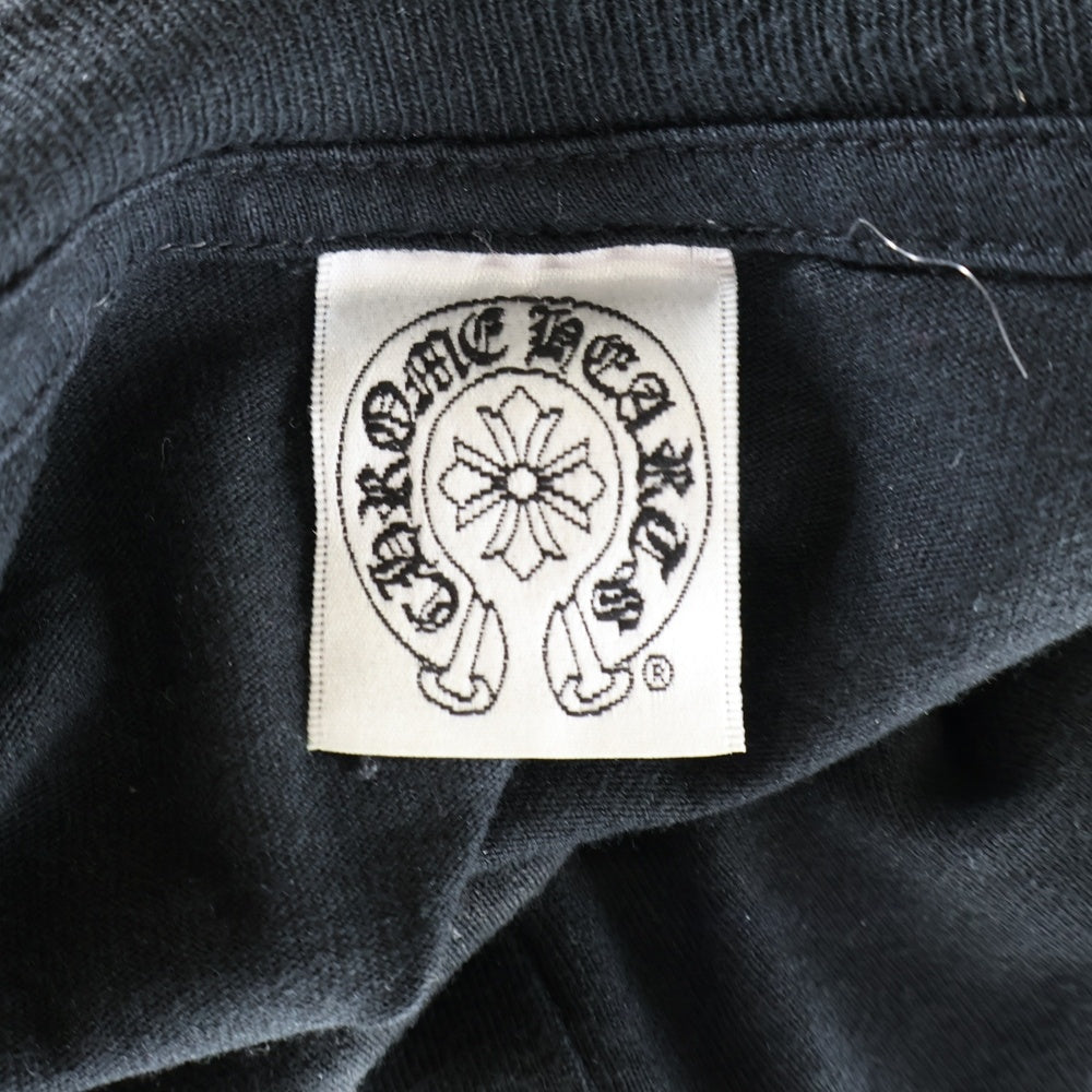 CHROME HEARTS(クロムハーツ) OLD LAS VEGAS FLRL CRS L/S POCKET TEE オールド ラスベガス限定 袖フローラル ホースシュープリント長袖Tシャツ ブラック