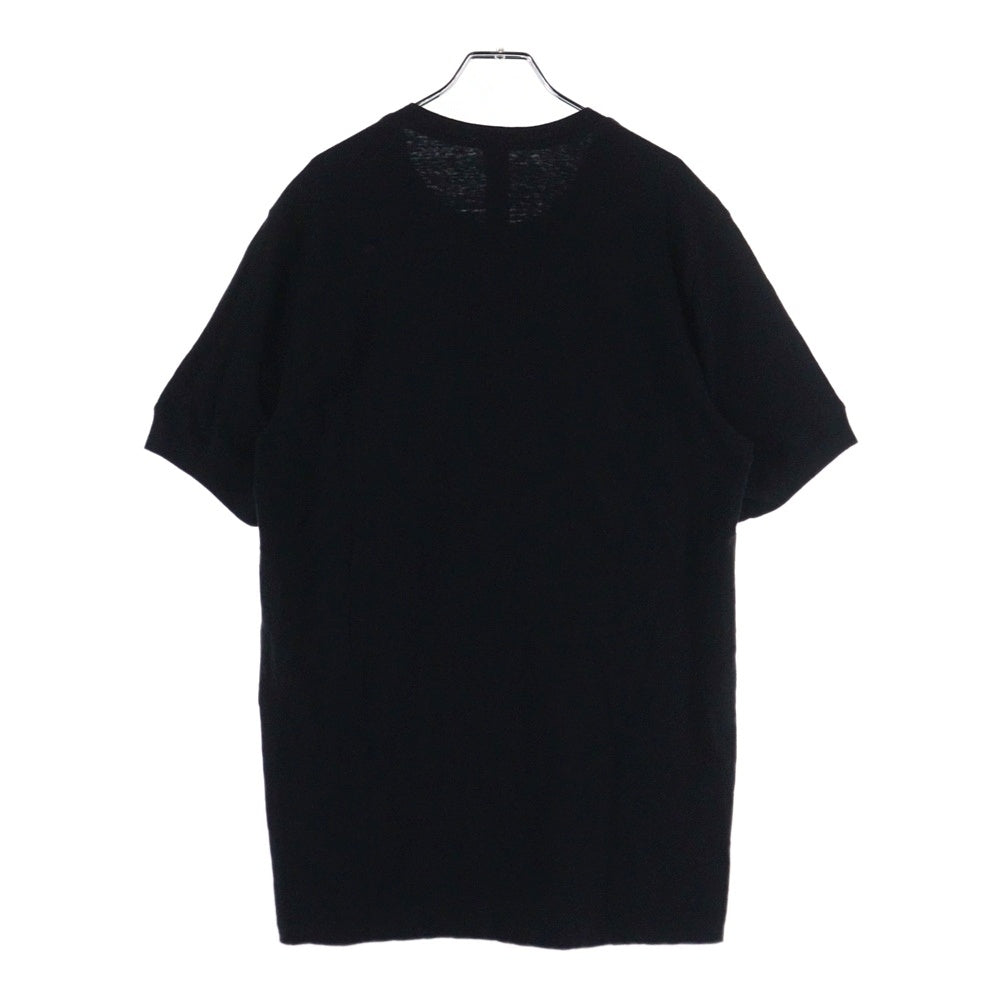 CHROME HEARTS(クロムハーツ) Y NOT ワイノット ヘンリーネック半袖Tシャツ 半袖カットソー クロスパッチ クロスボールボタン ブラック