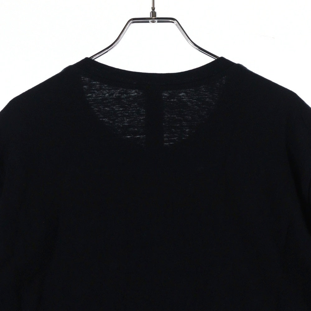 CHROME HEARTS(クロムハーツ) Y NOT ワイノット ヘンリーネック半袖Tシャツ 半袖カットソー クロスパッチ クロスボールボタン ブラック