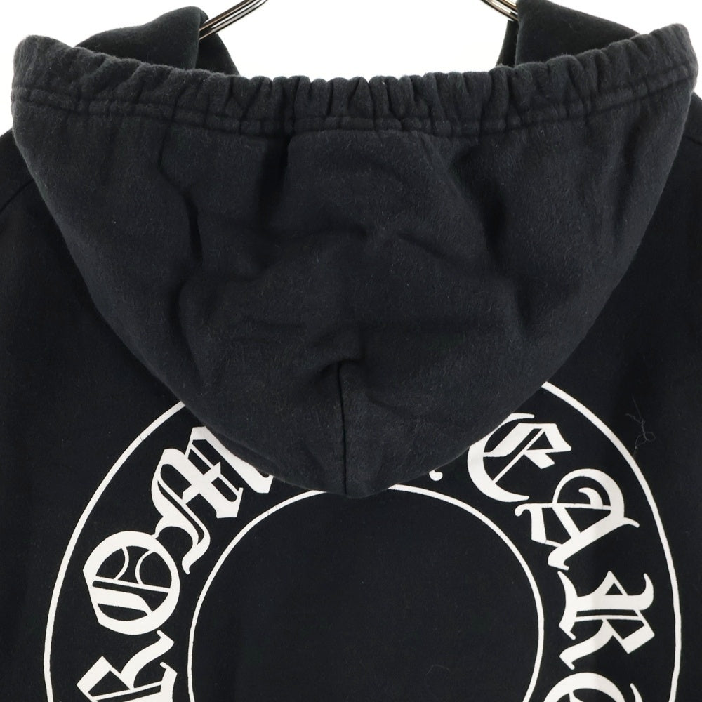 CHROME HEARTS(クロムハーツ) HORSESHOE PULLOVER HOODIE ホースシュープリント アームフローラル プルオーバースウェットパーカー フーディ ブラック