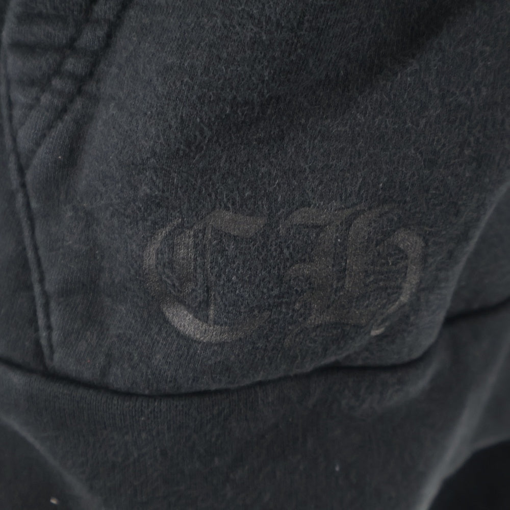 CHROME HEARTS(クロムハーツ) HORSESHOE PULLOVER HOODIE ホースシュープリント アームフローラル プルオーバースウェットパーカー フーディ ブラック