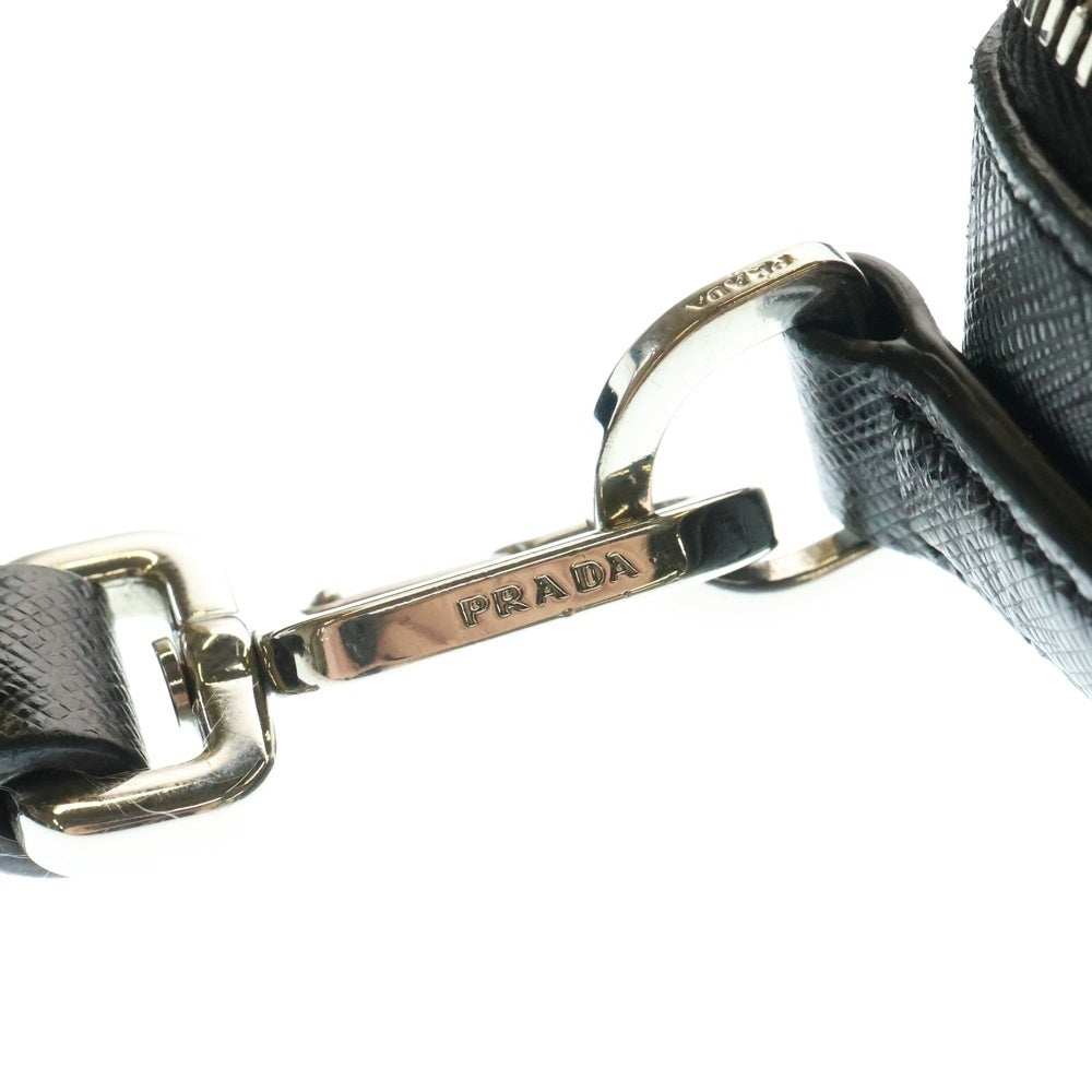PRADA(プラダ) トライアングルロゴ サフィアーノ レザー ショルダーバッグ ブラック 2VH173